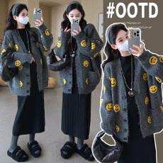 批发实拍 新款孕妇冬装加大羊绒孕妇外套＋打底裙两件套孕妇套装