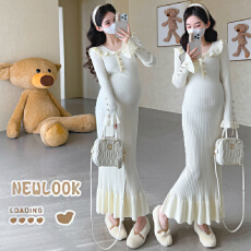 批发实拍 新款孕妇装大码针织孕妇连衣裙韩版孕妇打底裙孕妇鱼尾裙