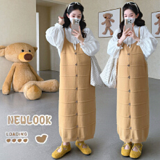 批发新款大码<b class='q'>孕妇装</b>韩版长款<b class='q'>衬衣</b>＋针织吊带裙两件套oversize<b class='q'>孕妇</b><b class='q'>套装</b>