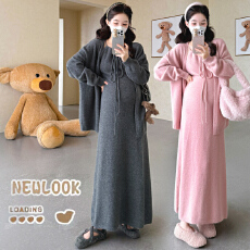 批发实拍新款孕妇装大码孕妇两件套针织孕妇吊带裙＋毛衣外套孕妇套装