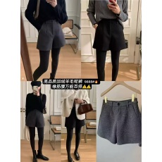 批发爆款后腰松紧毛呢<b class='q'>短裤</b>