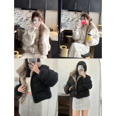 批发羽绒配毛毛外套