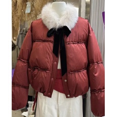 批发真毛蝴蝶结羽绒服