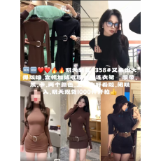 批发立领加绒连衣裙＋皮带