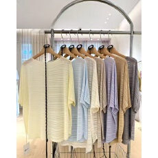 批发横纹宽松针织配腰带