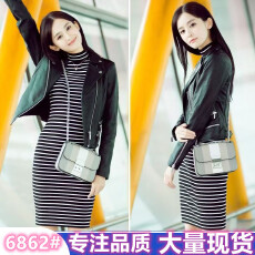 批发古力娜扎<b class='q'>明星</b>同款气质百搭条纹休闲甜美清新针织<b class='q'>连衣裙</b>温柔风显瘦