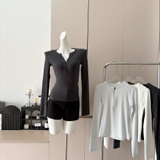 批发蝶宝嘻 拉链亨利领长袖上衣内搭修身显瘦百搭T恤打底衫女秋季新款