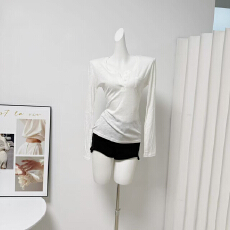 批发YOLO SHOP 挚爱亨利领天丝亚麻长袖口袋<b class='q'>T</b><b class='q'>恤</b>女夏季防晒罩衫上衣