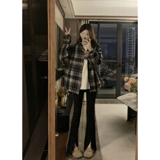 批发欧洲站2025秋季新款提花牛仔<b class='q'>衬衫</b>休闲<b class='q'>宽松</b>上衣洋气女士毛呢外套