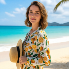 批发春季ins潮女装花衬衫港风<b class='q'>长袖</b>衬衣日系沙滩度假薄款