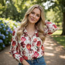 批发春季ins潮女装花衬衫港风<b class='q'>长袖</b>衬衣日系沙滩度假薄款