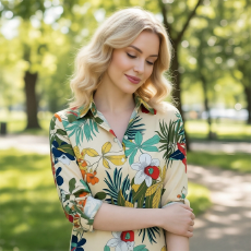 批发春季ins潮女装花衬衫港风<b class='q'>长袖</b>衬衣日系沙滩度假薄款