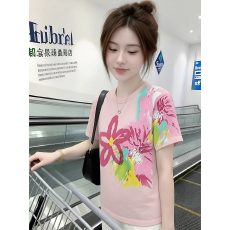 批发2026夏季新款设计感<b class='q'>花朵</b>扎染印花短袖<b class='q'>T</b><b class='q'>恤</b>宽松百搭时尚显瘦上衣潮