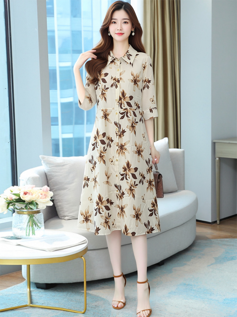 RY1435# 碎花连衣裙女夏法式高级感仙女长裙子