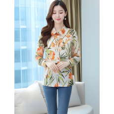批发春季ins潮女装花衬衫港风<b class='q'>长袖</b>衬衣日系沙滩度假薄款上衣