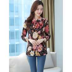 批发春季ins潮女装花衬衫港风<b class='q'>长袖</b>衬衣日系沙滩度假薄款上衣