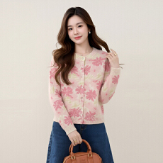 批发甜美温柔风<b class='q'>圆领</b>长袖<b class='q'>针织</b>衫女2026春季新款设计感减龄显瘦<b class='q'>开衫</b>