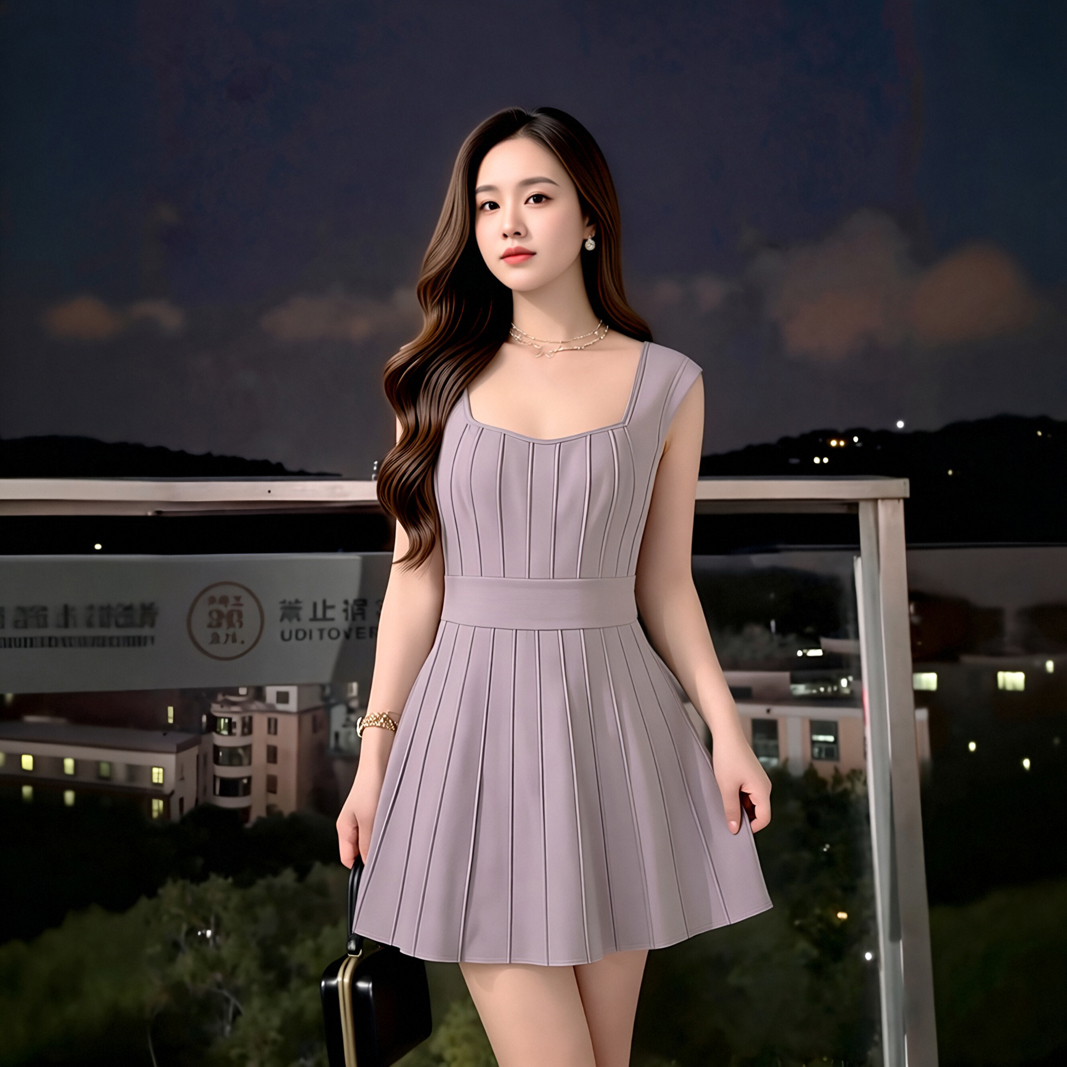 프랑스식 명문 여성 품격 슬립 여성 드레스 2026 여름 새로운 순수한 욕망 하이웨이스트 허리 수축 슬림해 보이는 한 마디 미니 스커트
