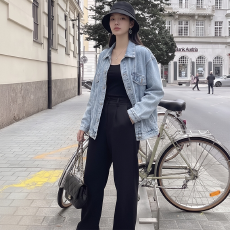 批发实拍 牛仔外套女2026春秋款复古潮ins宽松设计感上衣小众长袖