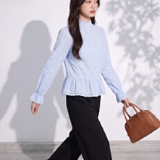 批发实拍 学姐风上衣格子蕾丝<b class='q'>娃娃领</b>长袖<b class='q'>衬衫</b>显瘦遮肚百搭款