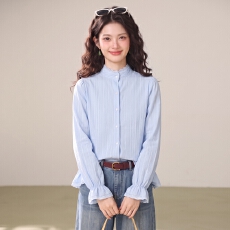 批发实拍 温柔风上衣格子蕾丝<b class='q'>娃娃领</b>长袖<b class='q'>衬衫</b>显瘦遮肚百搭款