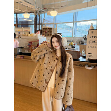 批发实拍实价秋冬高级感环保皮草羊羔波点短外套上衣女