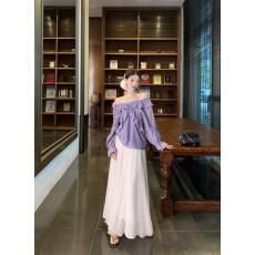 批发实拍实价法式荷叶边上衣小衫+仙气白色蕾丝拼接网纱大摆半身裙