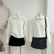 卡农10/21-10/31 限时95折雪绵云朵！毛边翻领木耳边打底上衣