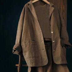 批发2026<b class='q'>春</b>季新款亚麻宽松休闲气质显瘦有里衬西装女外套