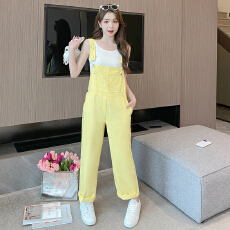 批发减龄学院风<b class='q'>背带裤</b>女夏季2026新款宽松减龄小个子阔腿休闲连体裤