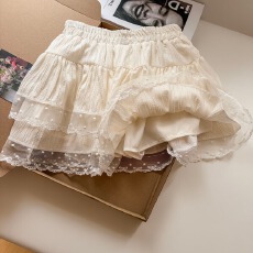 批发蕾丝拼接蓬蓬短裙秋<b class='q'>冬</b>新款法式小众少女风半身裙