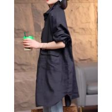 批发中长款衬衫<b class='q'>女</b>2026新款宽松休闲复古洋气遮屁显瘦衬衣外套早秋款