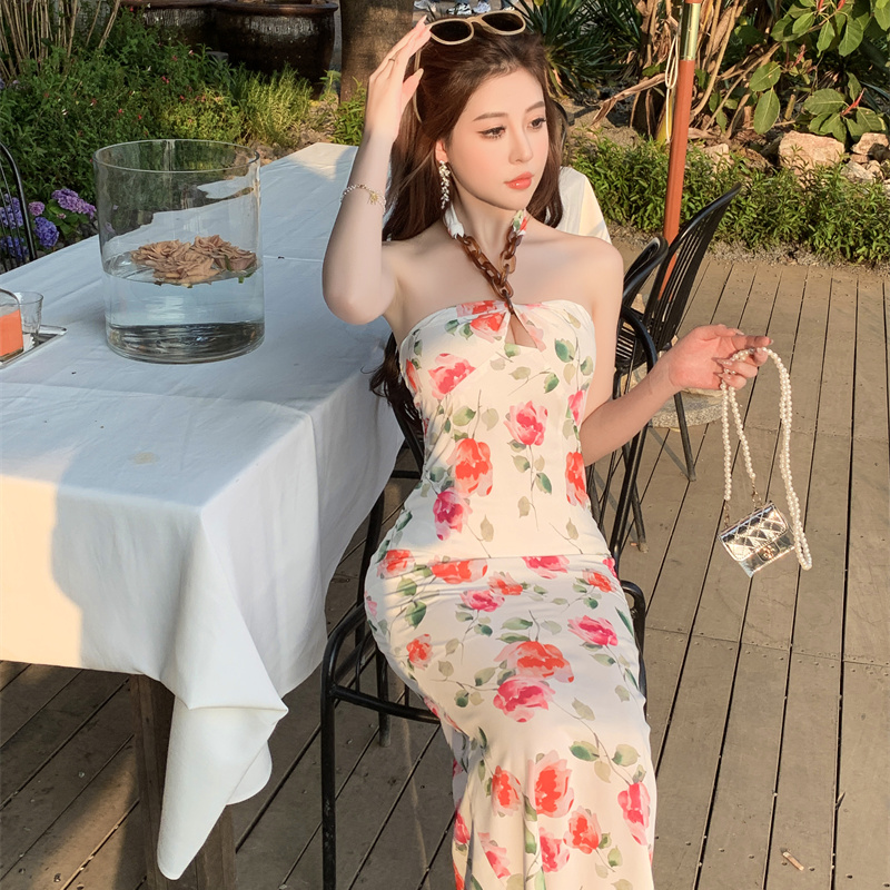 프랑스식 휴가 바람 민소매 슬립 꽃무늬 드레스 아이들 초기 여름 2026 새로운 자이언트 잘 생긴 몸매 가꾸기 롱 스커트