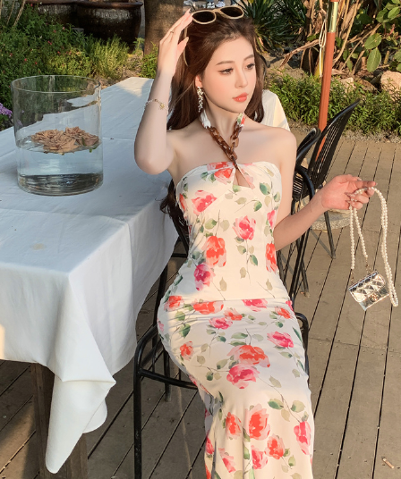 프랑스식 휴가 바람 민소매 슬립 꽃무늬 드레스 아이들 초기 여름 2026 새로운 자이언트 잘 생긴 몸매 가꾸기 롱 스커트