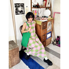 批发已出货~chic复古格子百搭无袖<b class='q'>连衣裙</b>