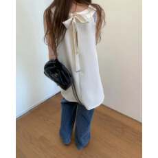 批发现~chic百搭小众时尚系带无袖挂脖<b class='q'>连衣裙</b>