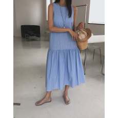 批发已出货~chic百搭小众时尚<b class='q'>条纹</b>连衣<b class='q'>裙</b>