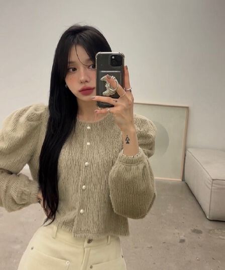 있음 선적 한 부서 다용도 chic 이른 봄 모피 센스 작은 대중 패션 싱글 줄 버튼 재킷