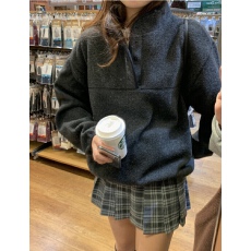 批发现huo-chic百搭复古半高领加厚保暖卫衣