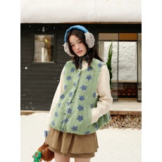 批发清新小花收腰A子摆<b class='q'>百搭</b>马甲