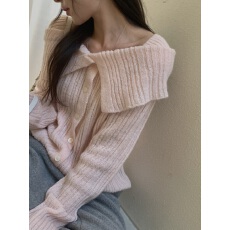 批发chic百搭大翻领时尚单排扣<b class='q'>针织衫</b>上衣毛衣