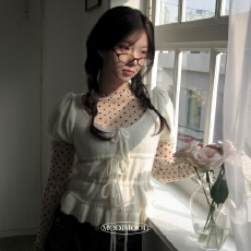 批发chic百搭小众<b class='q'>时尚</b>波点打底+针织衫套装