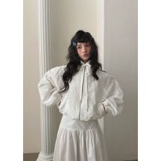 批发现huo~chic百搭小众刺绣蕾丝风衣外套