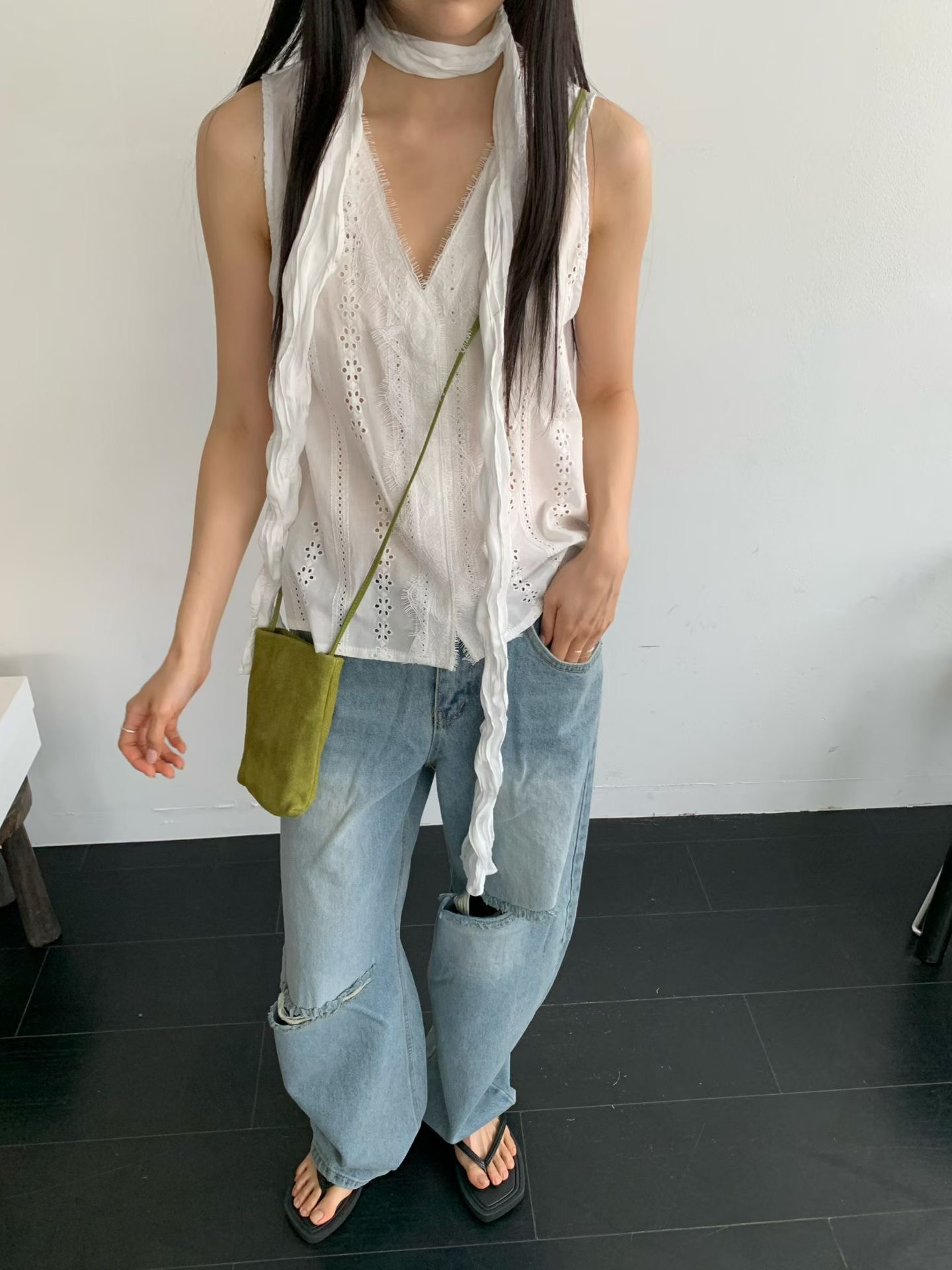 chic 다용도 작은 대중 미니멀리즘 패션 민소매 조끼