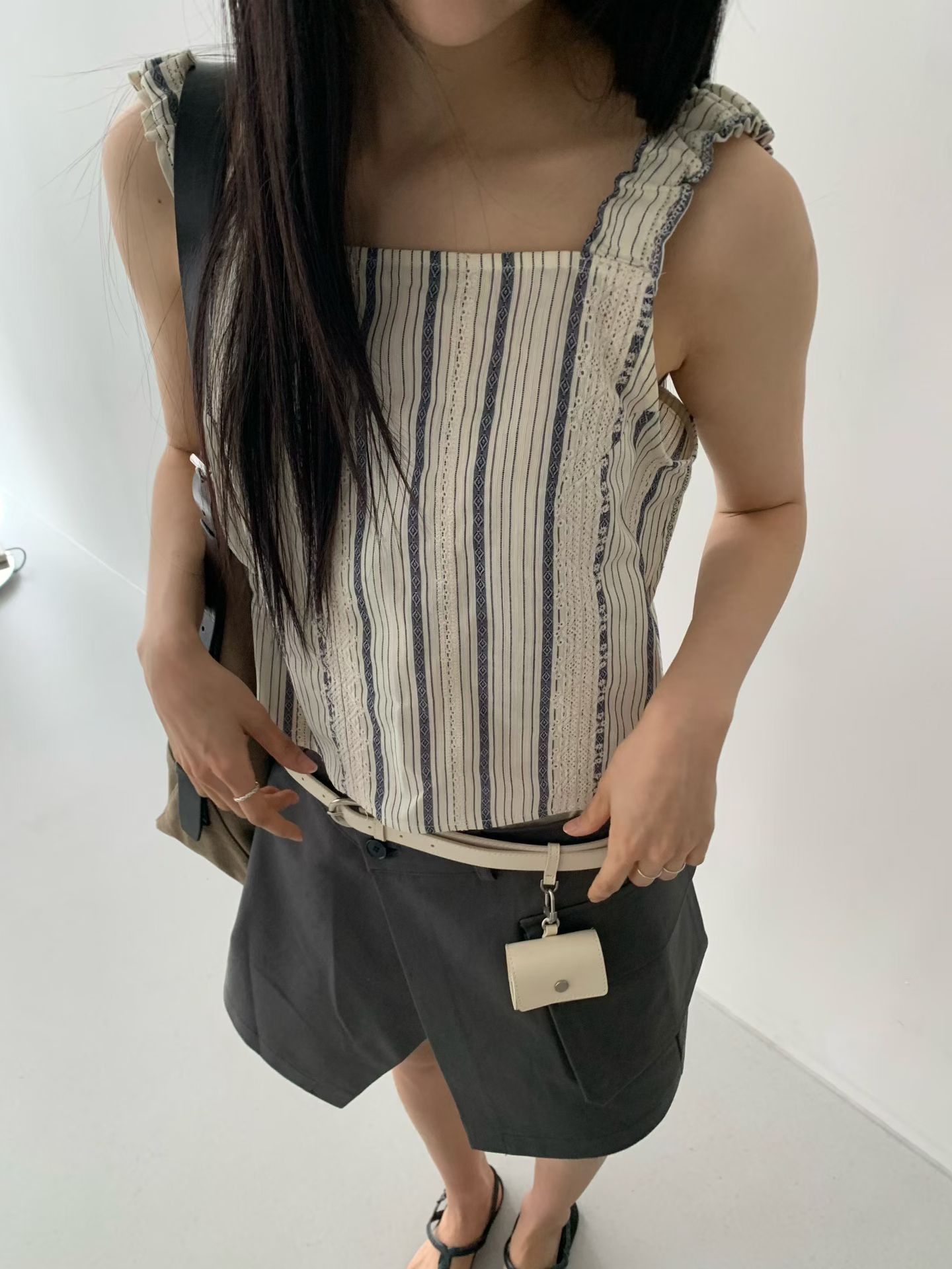 다용도 작은 대중 레트로 패션 조끼 슬립