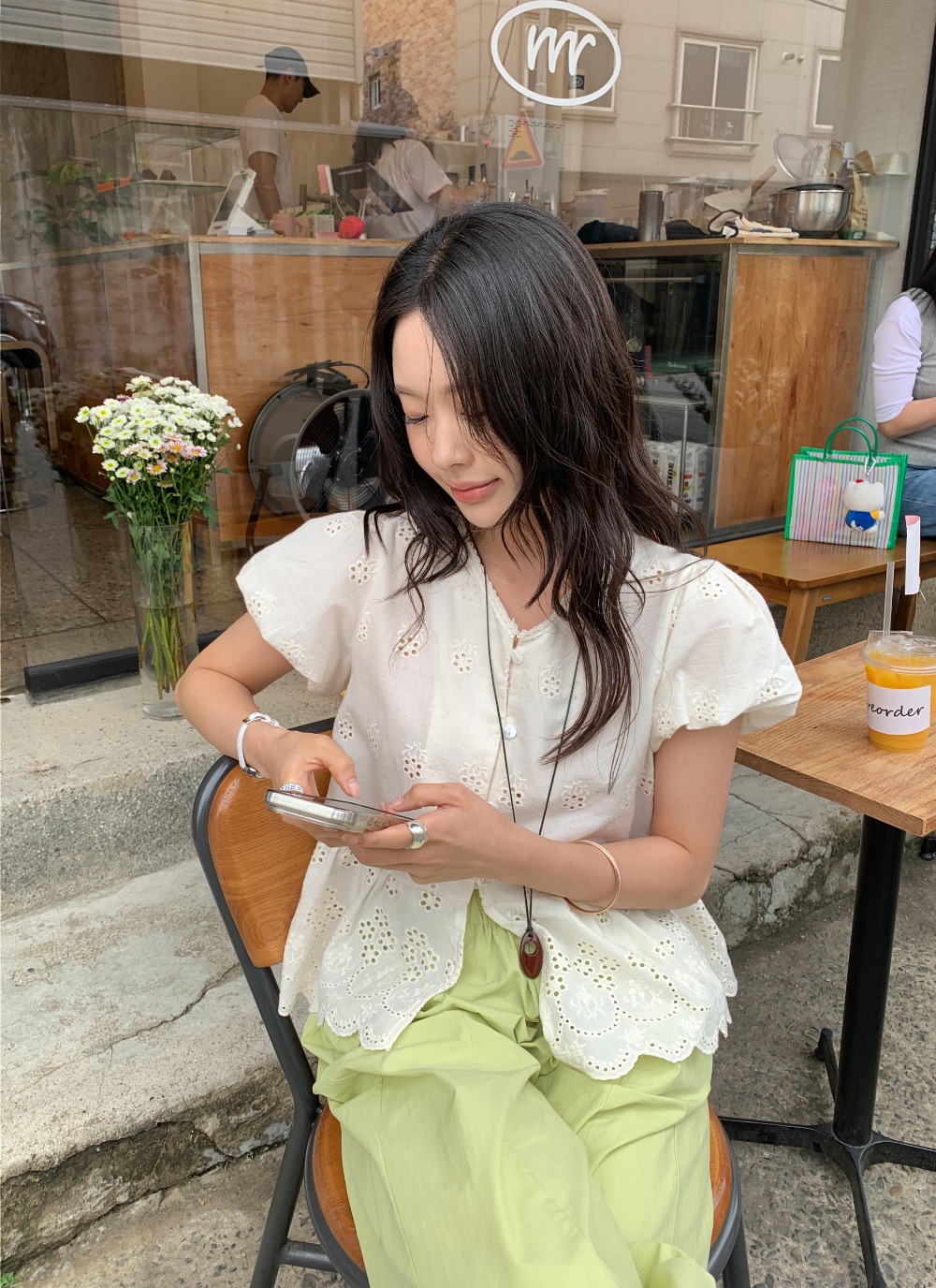 있음 선적 다용도 작은 대중 거품 소매 패션 싱글 줄 버튼 셔츠