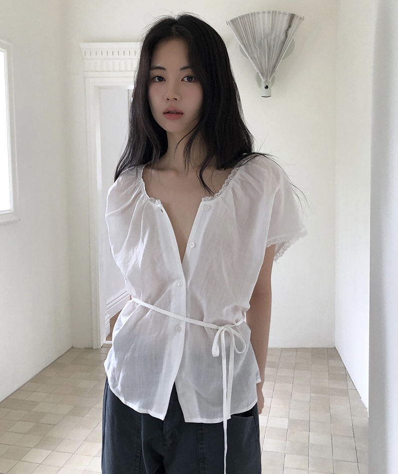 한 부서 다용도 아마 패치워크 레이스 싱글 줄 버튼 맨위