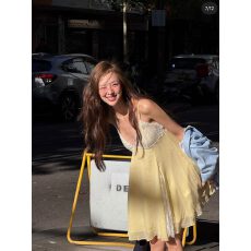 批发已出货~chic百搭甜美蕾丝吊带连衣裙夏季时尚裙