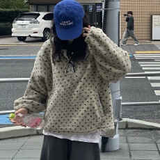批发已出货~点点加厚休闲百搭羊羔毛外套