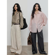 批发天丝防晒<b class='q'>衬衫</b>女通勤春季2026新款<b class='q'>真丝</b>长袖宽松设计感